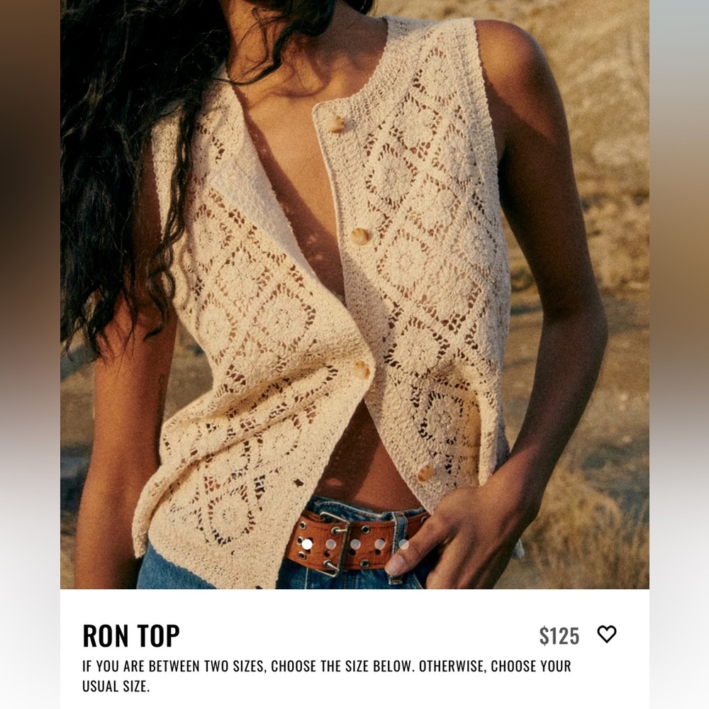 Sezane Ron Top Ecru - Size M
